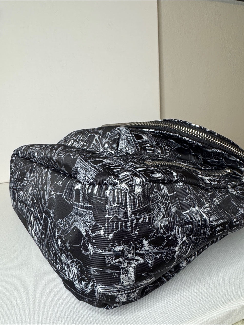 Karl Lagerfeld Paris Cara Flap Messenger Crossbody Bag Skyline Print - Picture 6 of 10